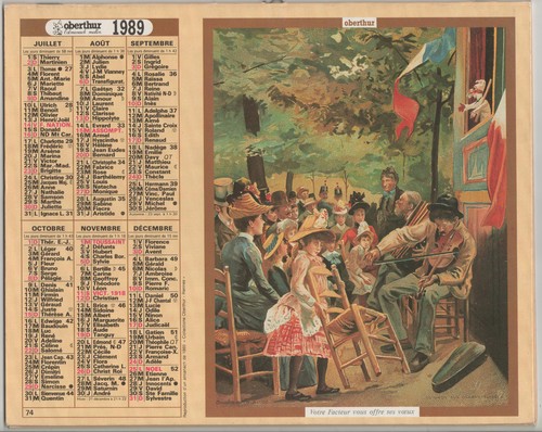 1989 calendrier des - -,