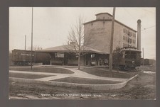 Anoka MINNESOTA RPPC c1910 TROLLEY DEPOT Train RAILROAD Streetcar ELECTRIC DEPOT