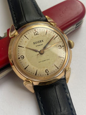 Vintage RARE MEN WATCH SUIZEX ETANCHE Parrenin RRR SALE FRENCH GOLD PLATED AU G
