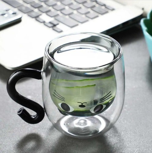 Tasse verre chat - verre,