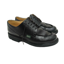 Paraboot Mens Black Leather Shoes Chambord Paratex Derby Size 9 US 10 EU 43