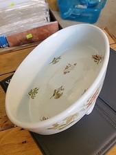 Pillivuyt, France Porcelain Mid Century Modern 10" Amanda Casserole Dish, Minty!