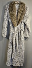 Cozy And Curious Leopard Print Robe  Medium Soft Brown And White Never Worn
