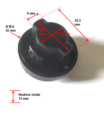 504023 Bouton vapeur noir