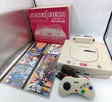 Sega Saturn HST-3220 White Console Controller Boxed & 6 Games Japanese Tested