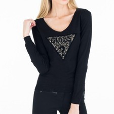 Pull fin Guess Logo strassé