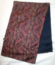 - MARTA  Écharpe deux faces soie/laine  TBEG  vintage  48x140 cm