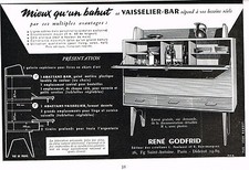 1953 RENE GODFRID ADVERTISING dishwasher bar furniture
