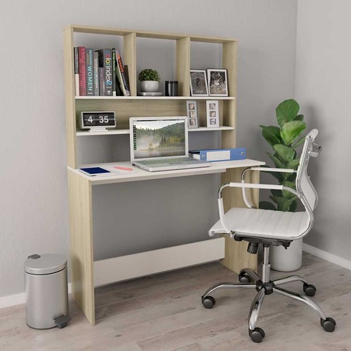 Bureau avec etagères gris - bureau,