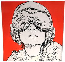 Original Painting Child Aerosol Bombs Ink China Canvas Contemporary Art