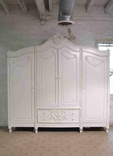 French armoire painted cottage - french,