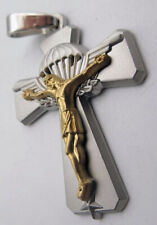 PARATROOPER / CROSS PARA - pendant style - 4.3 x 3.2 cm - silver matt