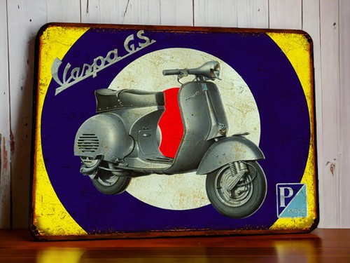 Plaque métal vespa - vespa, gs