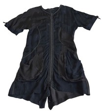 Robe satin noir et marron, zip