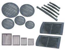 Grille d'angle cheminée poêle cendré grille en fonte carrée table cuisinière ...