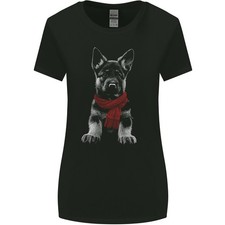 T-Shirt Femme À Coupe Large Avec Un Chiot Berger Allemand En Écharpe