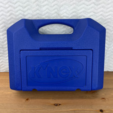 K'NEX Vintage Blue Hard Box Carrying Case Wheels and Other Pieces
