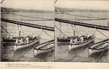 On board warships - Tangon boats along a battleship