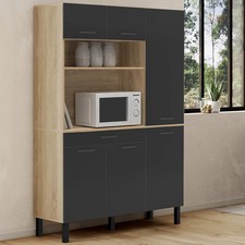 Buffet de cuisine avec colonne de rangement 120 CM CINA 6 portes + tiroir façon 