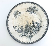 ASSIETTE PLATE ANCIENNE  MODÈLE MARGOT  SOCIÉTÉ AMANDINOISE  TERRE DE FEU  22 CM