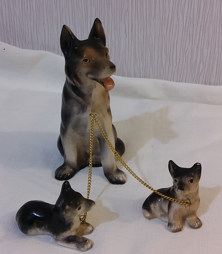 Figurines vintage chien berger - chien,