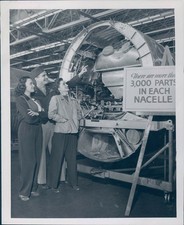 1945 Photo Mildred Dennerle Captain Bill Horn Sign Business Nacelle Vintage