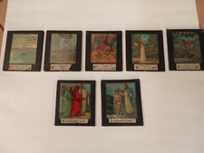 LOT OF 7 PAINTED GLASS PLATES FOR MAGIC LANTERN-HOLY HISTORY-19TH-8X9