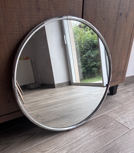 Ancien miroir rond chromé - ancien,
