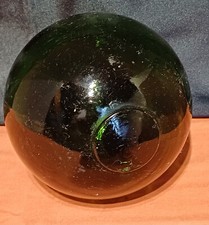 ANTIQUE GREEN GLASS FISHING NET FLOAT BALL DECORATION