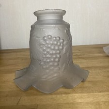 Tuilpe Cloche Verre Dépoli Moulé Grappe De Raisin Vintage