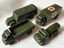 4 x Dinky Military Ambulance Water Tanker Armoured Command Bedford 3-ton Army