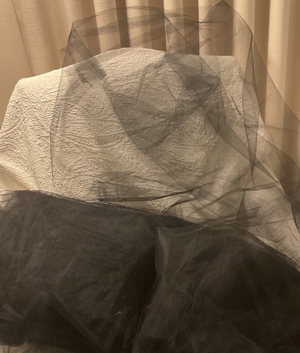 Yards black nylon tulle - 15,