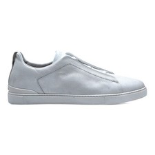 Zegna Triple Stitch Cuir à Enfiler Baskets Blanc US 12.5 UK 11.5 - Neuf