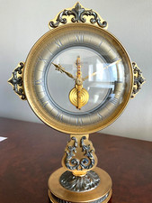 JAEGER LECOULTRE TISCHUHR INLINE MOVEMENT BAGUETTE 8 DAY  TABLE CLOCK PENDULE 8j