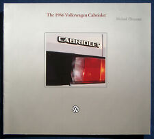 1986 Volkswagen VW Golf Cabriolet (USA) Brochure Brochure