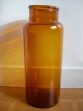 MATERIEL DE CHIMIE ANCIEN : GRAND FLACON EN VERRE AMBRE – PHARMACIE LABORATOIRE