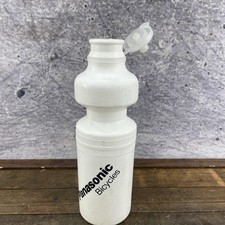 Vintage Panasonic Bicycles Water Bottle Made in France White Cycling Bidon Cap
