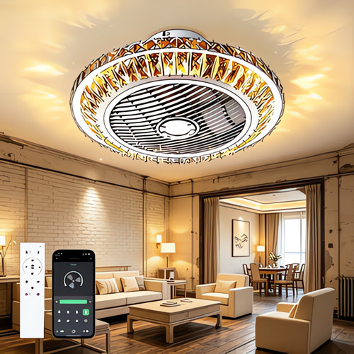 Cristal luminaire ventilateur - cristal,