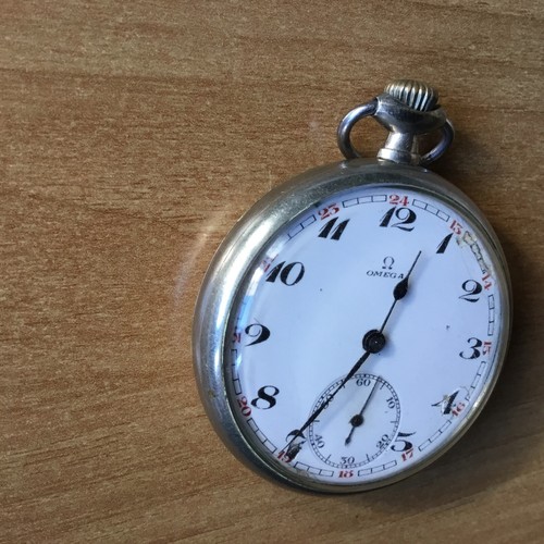 Omega silver watch pocket - omega,
