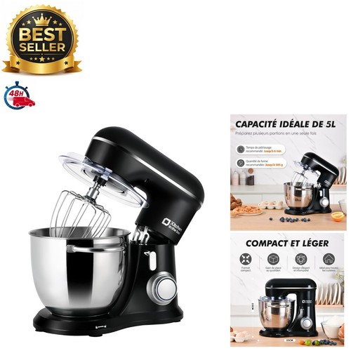 Robot pâtissier 1300w noir - robot,