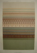 Lithographie Peinture décorative Maison de M. Hachez à DRESDE c1865 Dresden