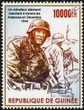 WWII BATTLE OF BASTOGNE German Army Soldiers in Ardennes Forest Stamp