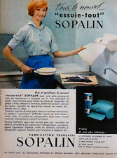 1958 PRESS AD HERE IS THE NEW ALL SOPALIN WIPE FRENCH MADE