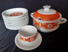 Superbe Service En Porcelaine Bavaria Schumann Arzberg Germany Orange Années 70