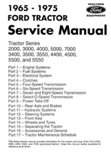 Ford 2000 3000 4000 5000 7000 (3400-5550) Tractor Service Shop Manual 1965-1975