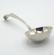 Antique Medium Size Oval Ladle Vintage Solid Silver Punch L 15.5cm