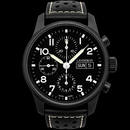 Landeron chronographe black - landeron,
