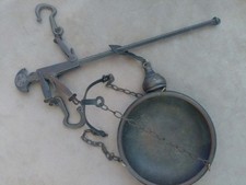 Antique Brass Beam Scale with Tray Made In Greece.