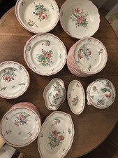 Service vaisselle ancienne Lunéville K&G Modèle « Réverbère » - 60 Pièces