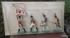 FIGURINES PLOMB NAPOLEON / 4 SOLDATS SAXONS INFANTERIE NO CBG ATLAS DEL PRADO